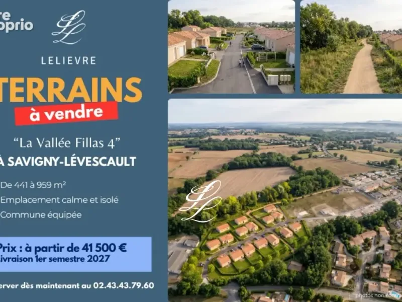 Photo Terrain à Savigny-Levescault au prix de 41 500€