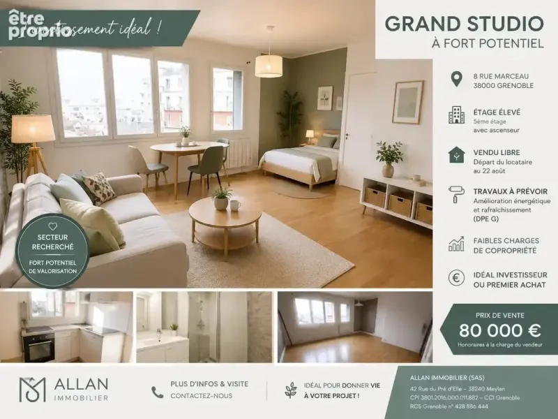 Photo Appartement à Grenoble au prix de 80 000€