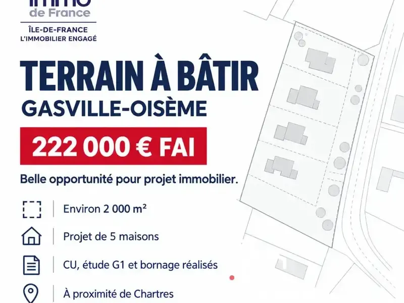 Photo Terrain à Gasville-Oiseme au prix de 222 000€