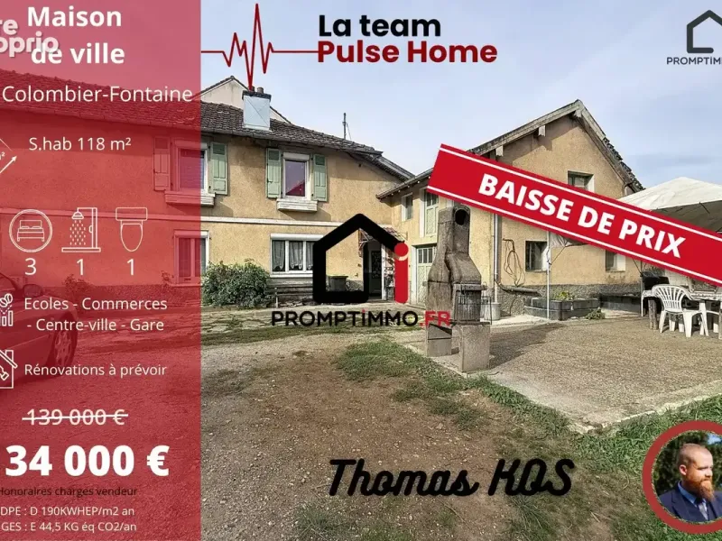 Photo Maison à Colombier-Fontaine au prix de 134 000€