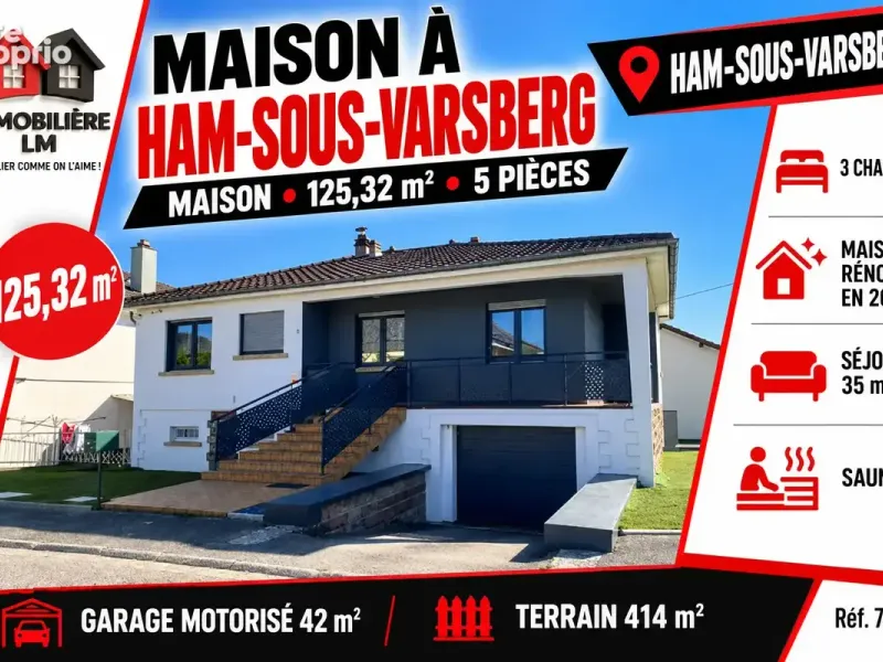 Photo Maison à Ham-Sous-Varsberg au prix de 191 160€