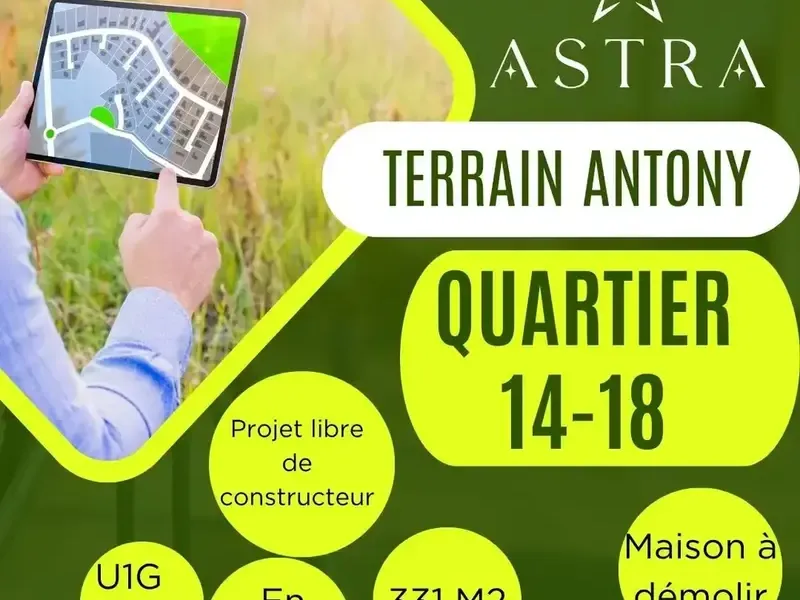 Photo Terrain à Antony au prix de 494 400€