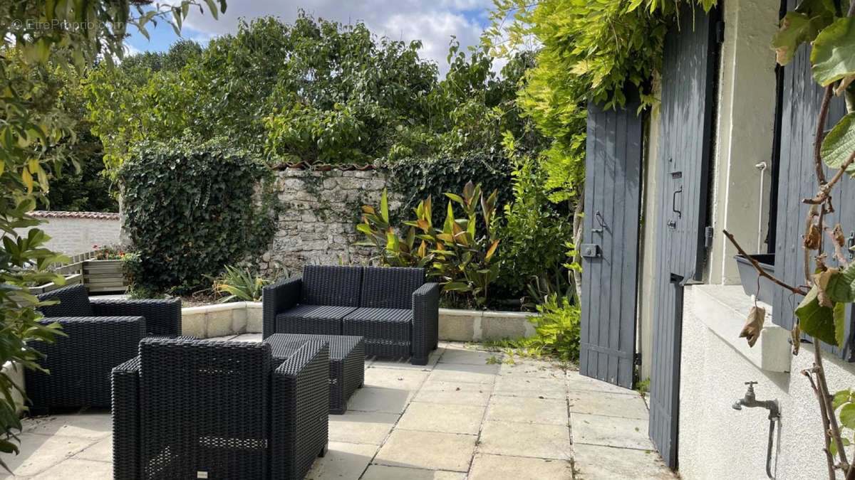 Terrasse sud - Maison à SAINT-MARTIN-DE-JUILLERS