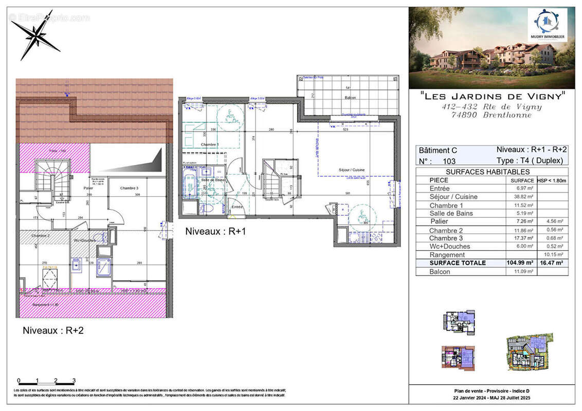 Appartement à BRENTHONNE