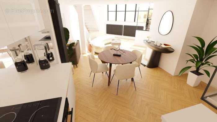 Modélisation meublée du rdc - Appartement à PARIS-19E