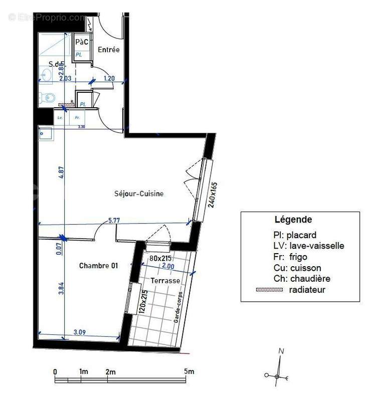 Plan lot 102  le 77 Sjdb - Appartement à SAINT-JEAN-DE-BRAYE