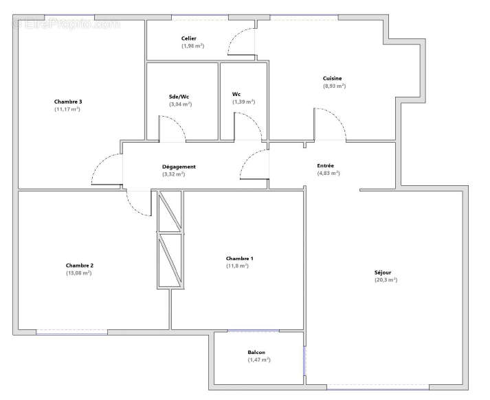 Appartement a louer nanterre - 4 pièce(s) - 80 m2 - Surfyn