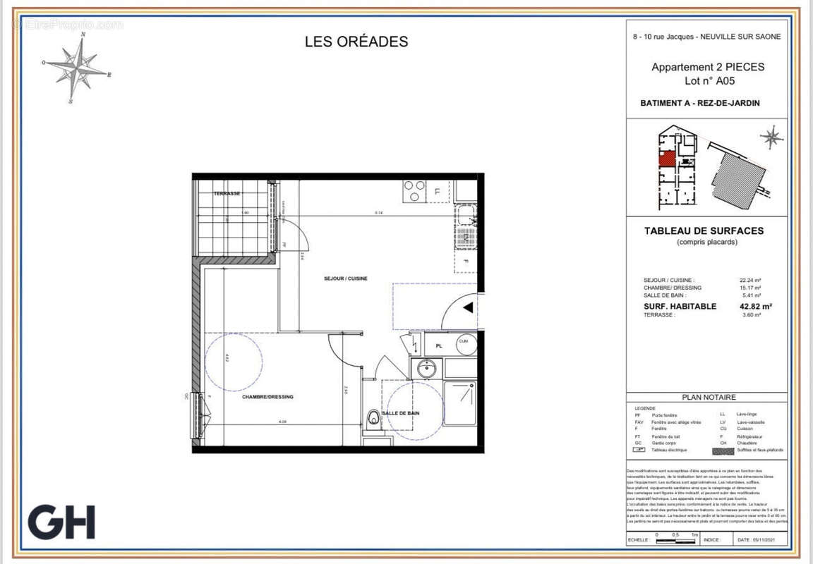 Appartement à NEUVILLE-SUR-SAONE