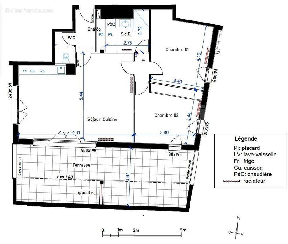 plan lot 202 le 77 Sjdb - Appartement à SAINT-JEAN-DE-BRAYE