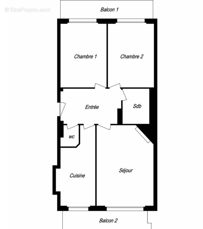 Appartement a vendre  - 2 pièce(s) - 68 m2 - Surfyn