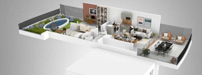 Plan 3D de l&#039;appartement  - Appartement à CASTELNAU-LE-LEZ