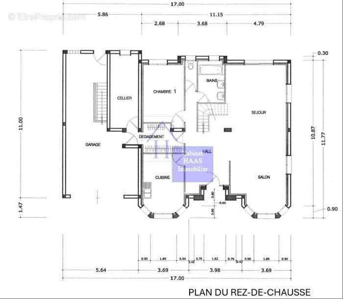 Plan rez-de-chaussée - Maison à BUSSY-SAINT-GEORGES