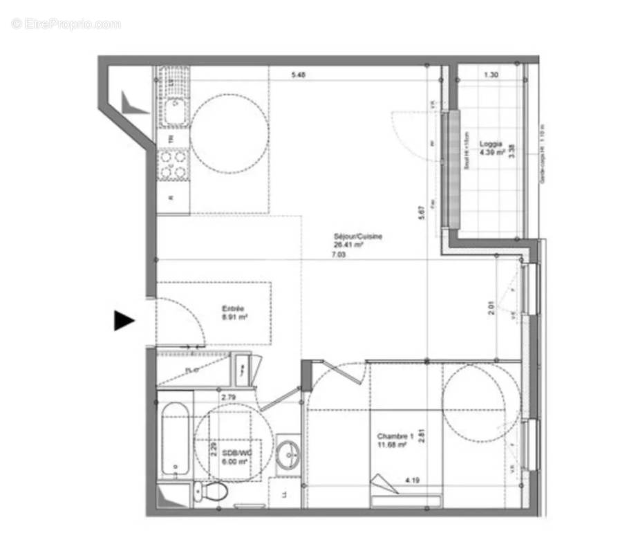 Appartement a louer bagneux - 2 pièce(s) - 53 m2 - Surfyn