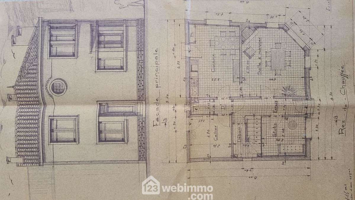 Plan façade et rdc - Maison à TALMONT-SAINT-HILAIRE