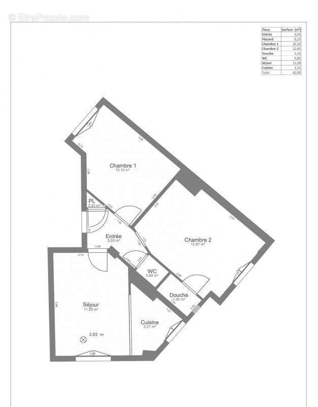 Appartement a louer paris-13e-arrondissement - 3 pièce(s) - 42 m2 - Surfyn