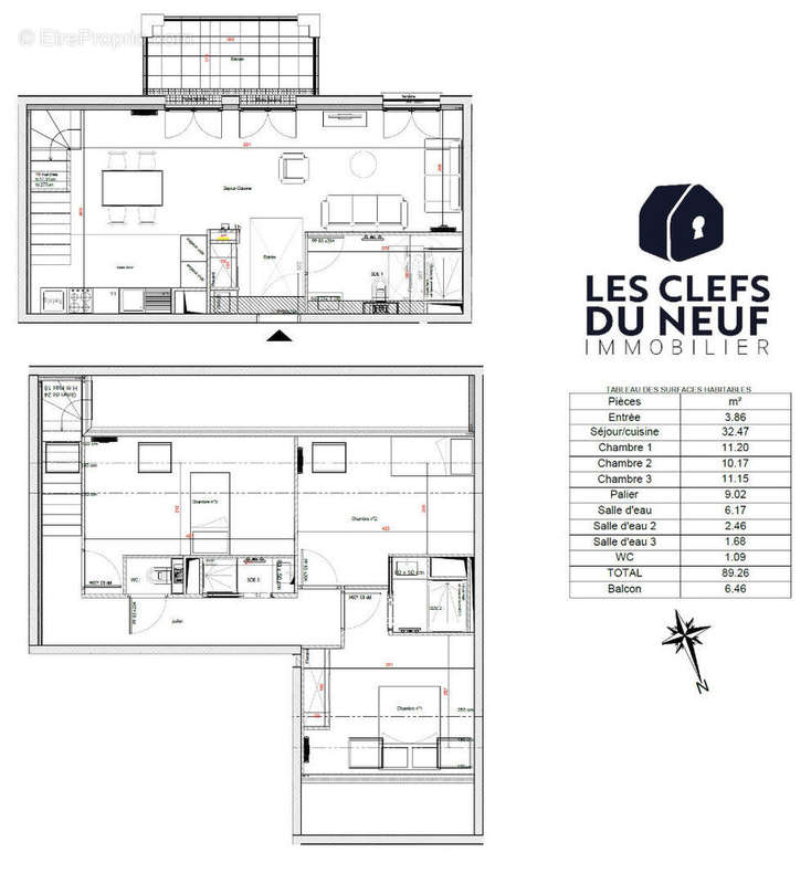 Appartement a louer cormeilles-en-parisis - 4 pièce(s) - 90 m2 - Surfyn