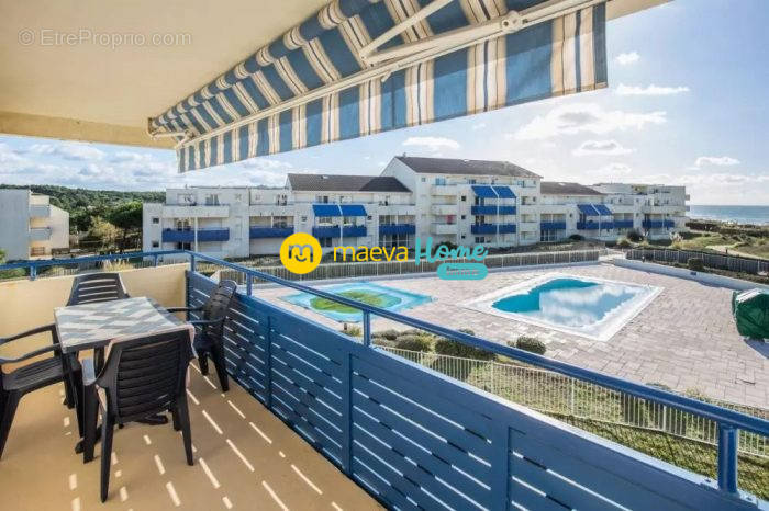 balcon vue piscine - Appartement à LACANAU