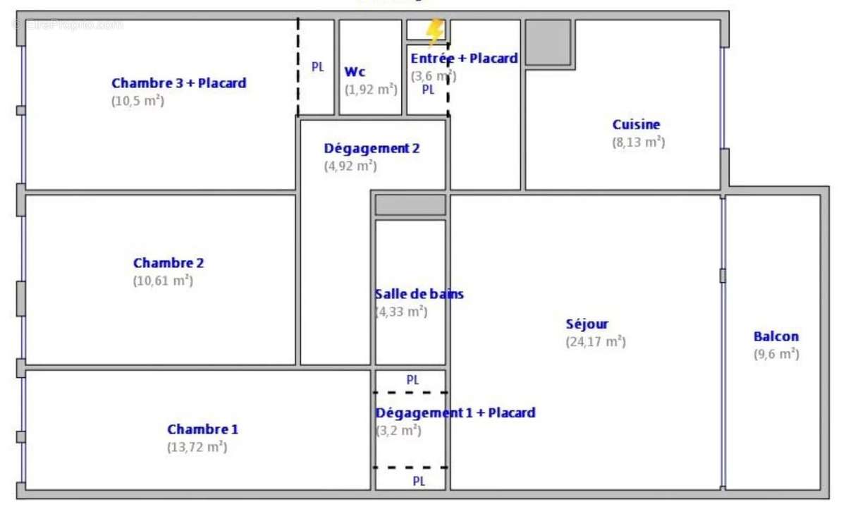 Appartement a louer courbevoie - 4 pièce(s) - 85 m2 - Surfyn