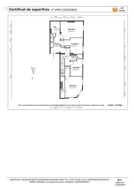Appartement a vendre  - 5 pièce(s) - 97 m2 - Surfyn