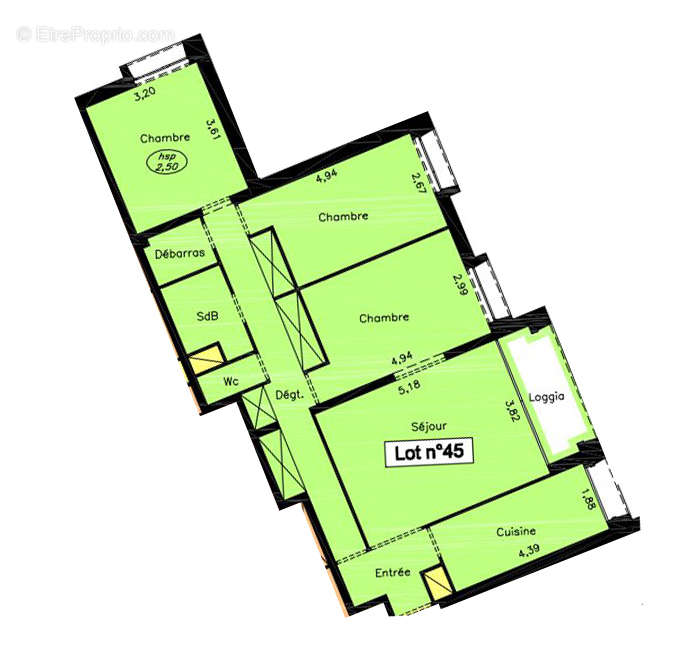 Appartement a louer puteaux - 4 pièce(s) - 89 m2 - Surfyn