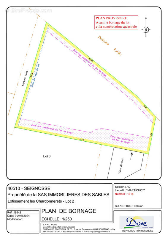 Terrain à SEIGNOSSE