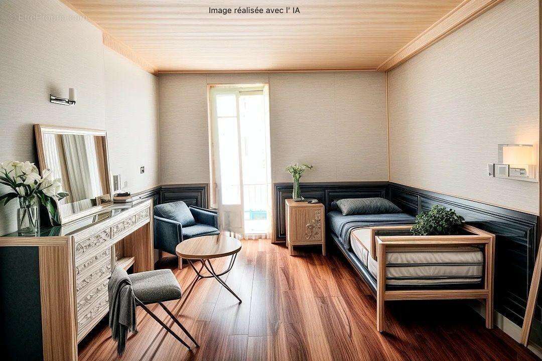 Chambre 1 de 10 m²: Décoration réalisée avec l&#039;IA - Appartement à SETE