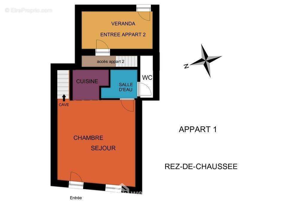 Croquis du T1 - Appartement à CHATELLERAULT