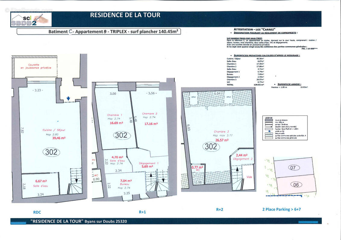 Appartement à BYANS-SUR-DOUBS