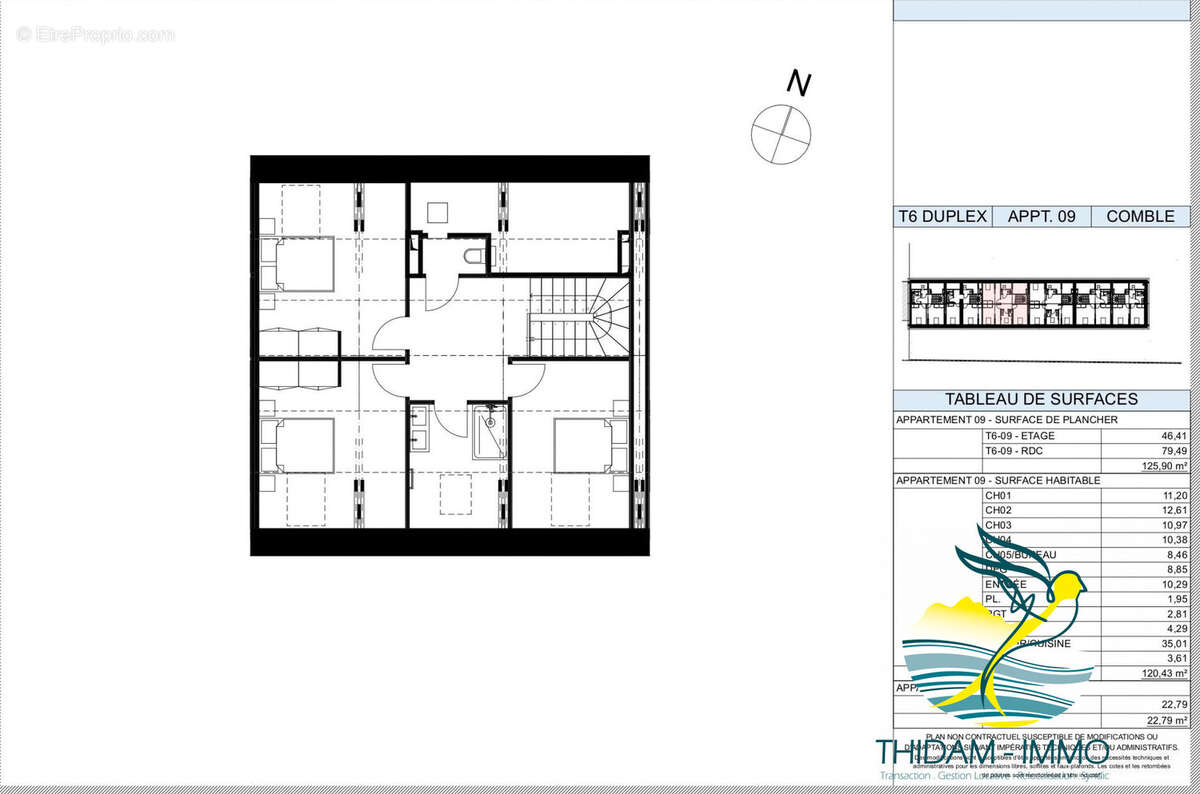 Plan intérieur étage - Appartement à COARRAZE