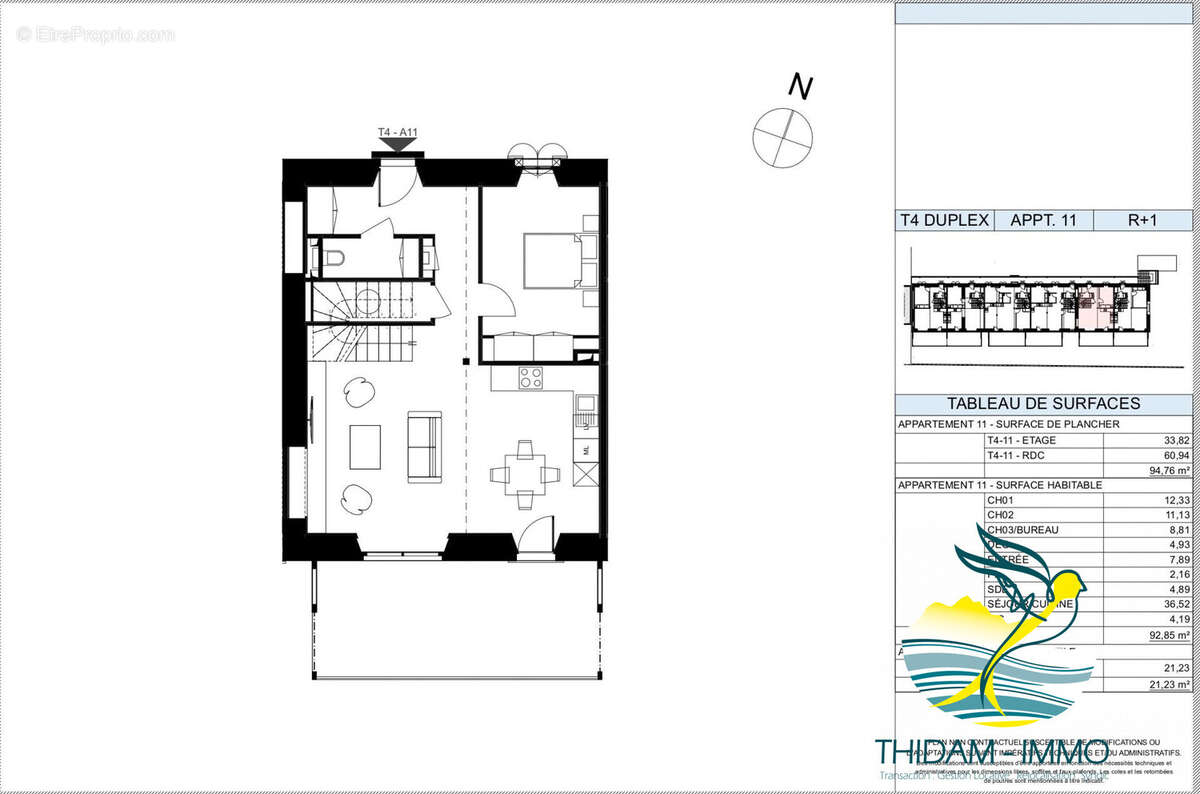 Plan Intérieur - Appartement à COARRAZE