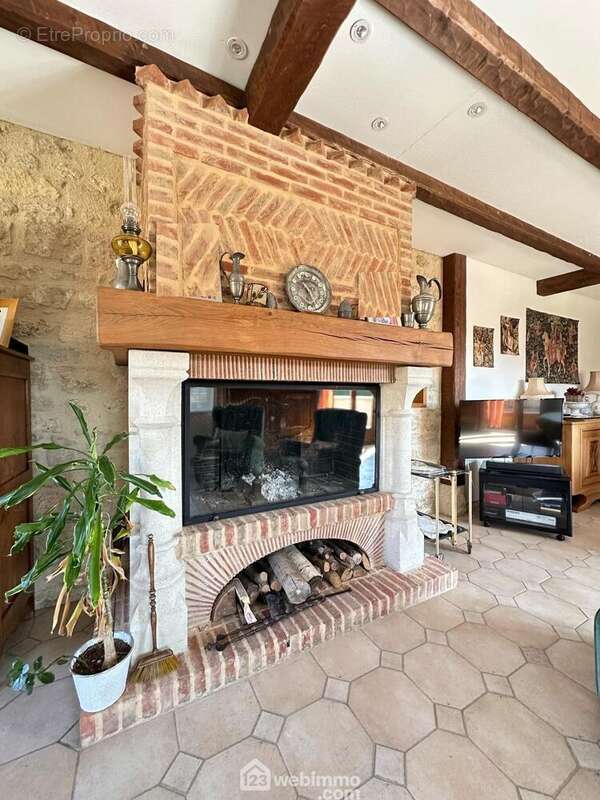 Vous apprécierez la cheminée pour vos soirées d&#039;hiver - Maison à BRUYERES-ET-MONTBERAULT