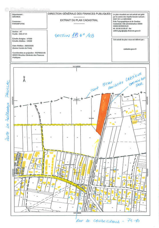 Terrain à PAREMPUYRE