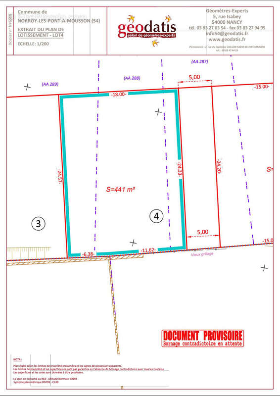 Terrain à NORROY-LES-PONT-A-MOUSSON