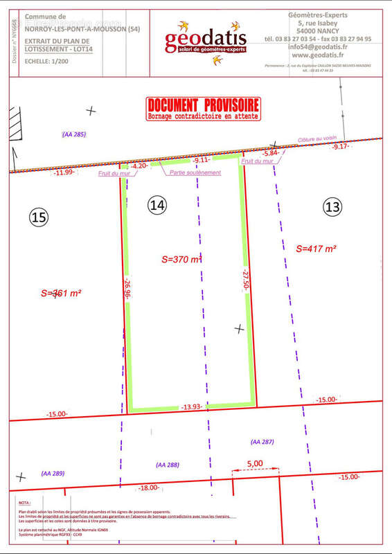 Terrain à NORROY-LES-PONT-A-MOUSSON