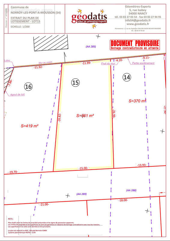 Terrain à NORROY-LES-PONT-A-MOUSSON