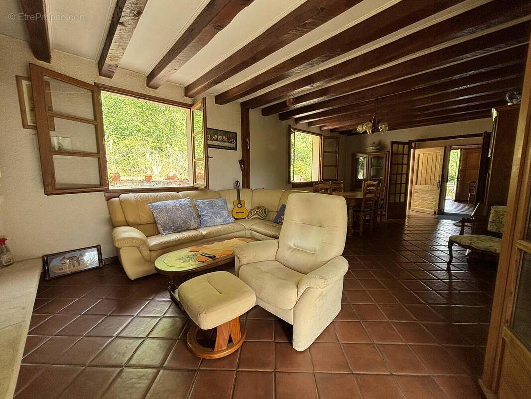 séjour vue de la terrasse - Maison à CAHORS