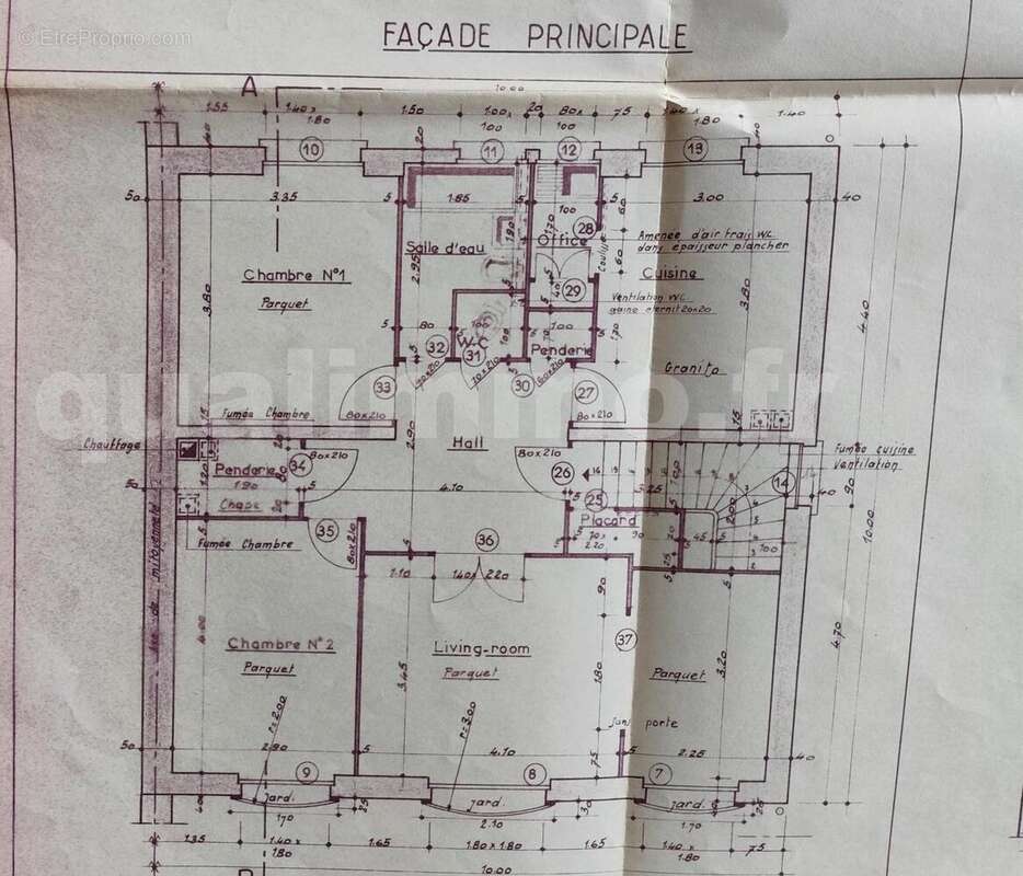 Plan rez de jardin - Maison à CHAMALIERES