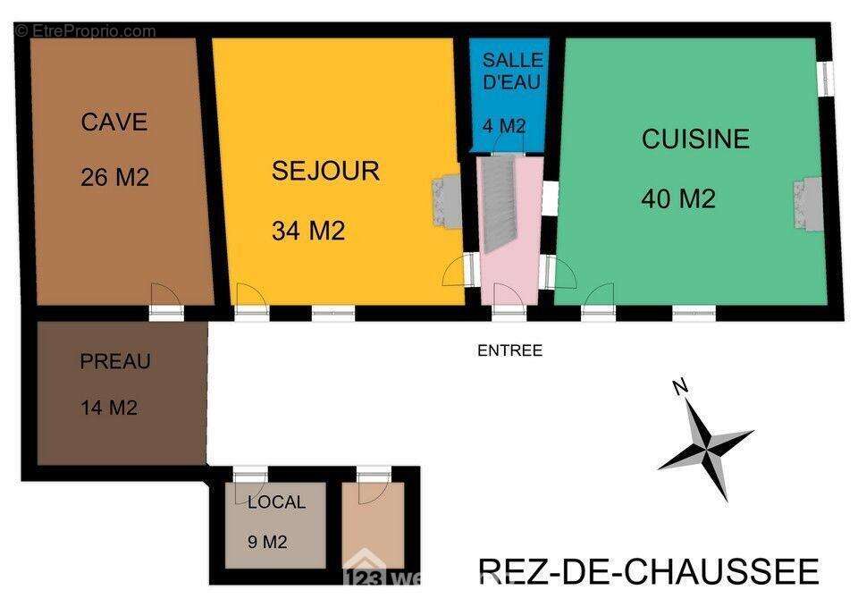 Croquis rez-de-chaussée - Maison à SAINT-JEAN-DE-SAUVES