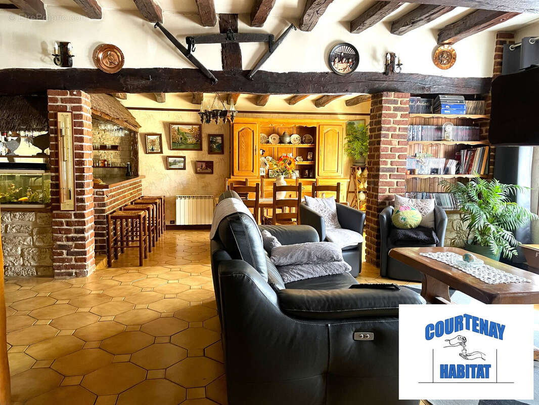 Double salon/séjour avec bar - Maison à MONTCORBON