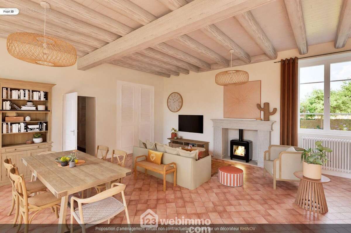 Proposition virtuelle 3D de décoration. - Maison à SOMMIERES-DU-CLAIN