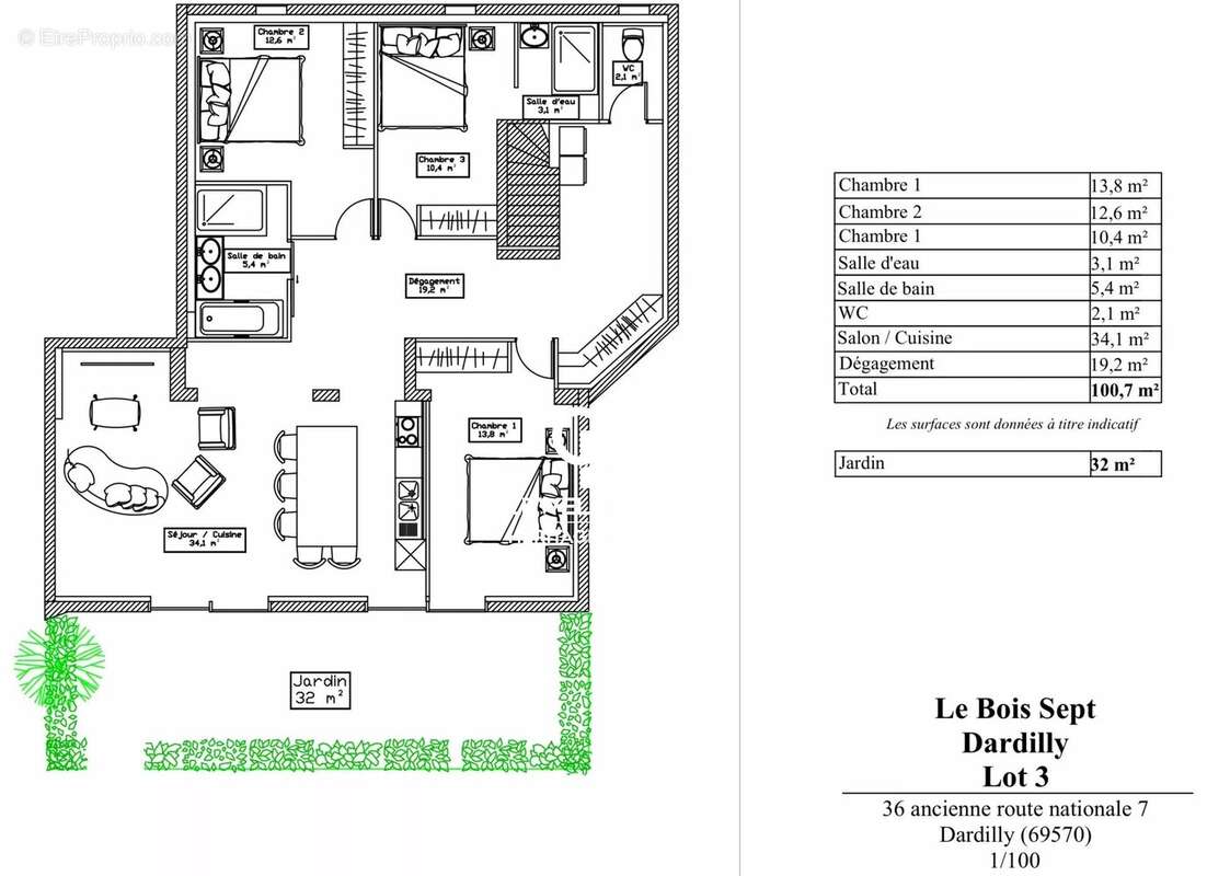 Appartement à DARDILLY
