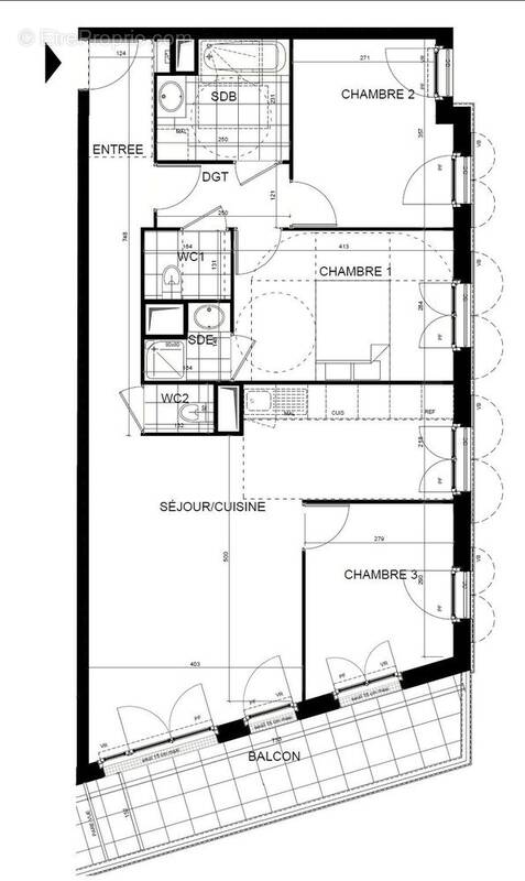 Plan de l&#039;appartement - Appartement à LES CLAYES-SOUS-BOIS