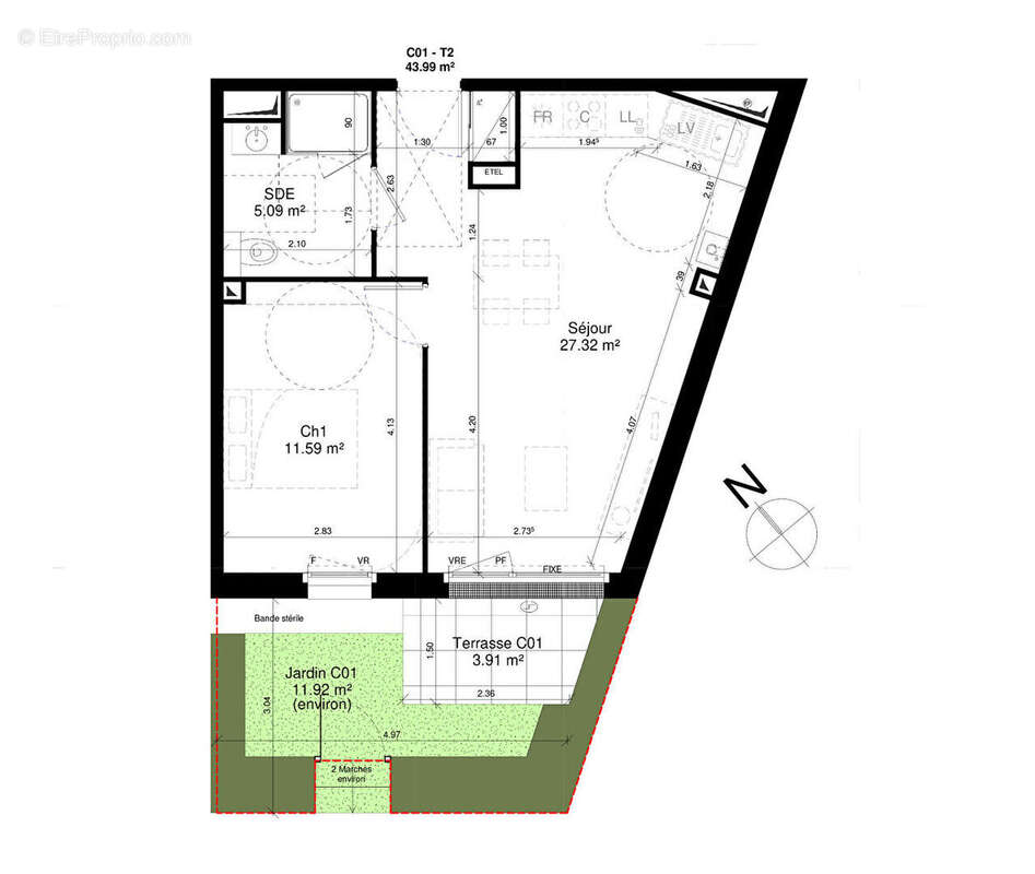 Appartement à DOUVRES-LA-DELIVRANDE