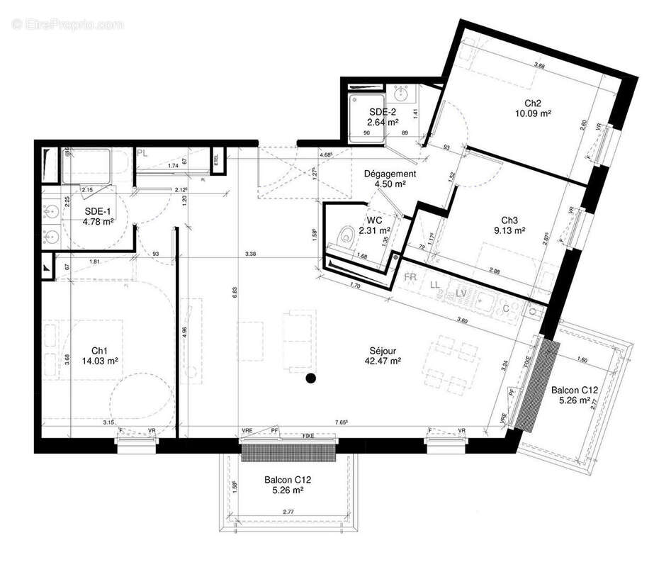 Appartement à DOUVRES-LA-DELIVRANDE