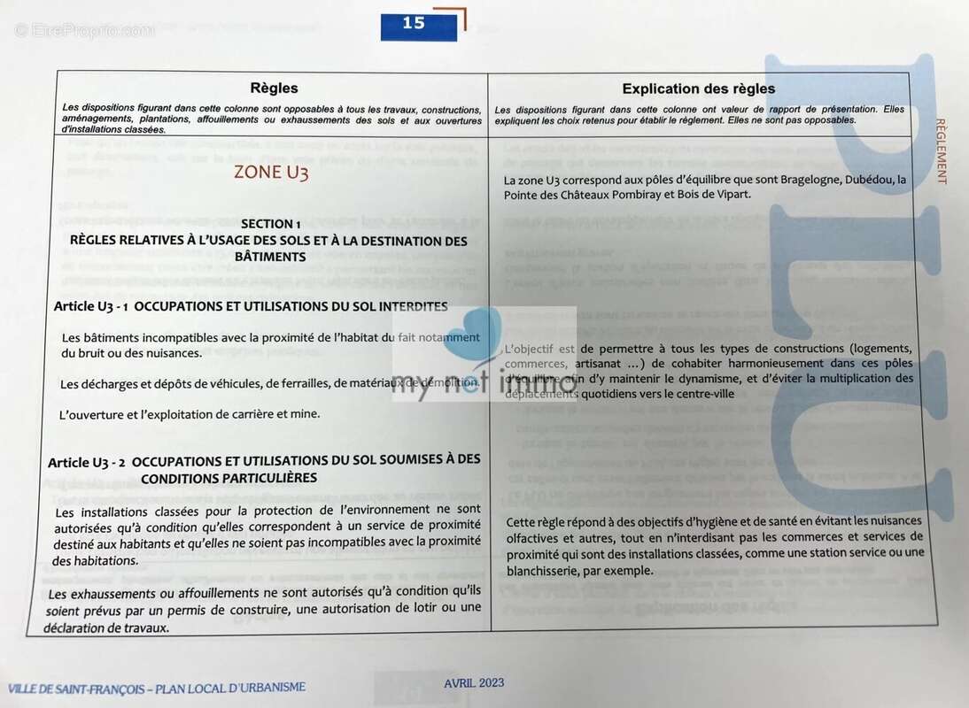 Terrain à SAINT-FRANCOIS