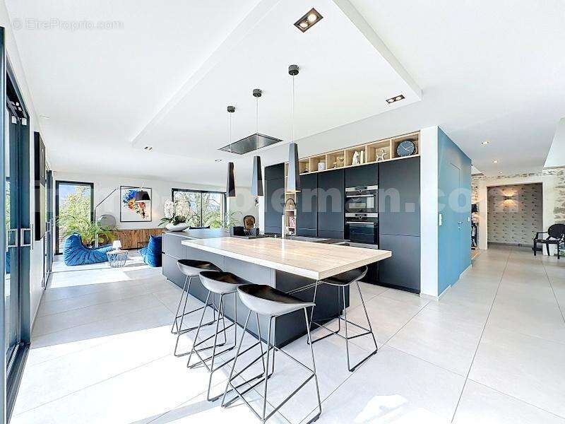 Maison_Pers_jussy_secteur_calme_8_pièces_rare_Atypique_ancien_corps_de_ferme_entièrement_rénové_frontière_Suisse_Genève_Tram_ceva_bus_SUPERBE_BEAUX_VOLUMES_FRONTALIERS_salon_séjour_cuisine_ouverte_américaine_ - Maison à PERS-JUSSY