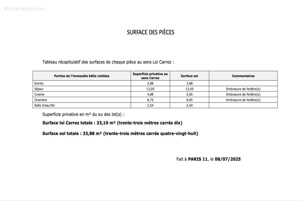 Appartement à PARIS-11E