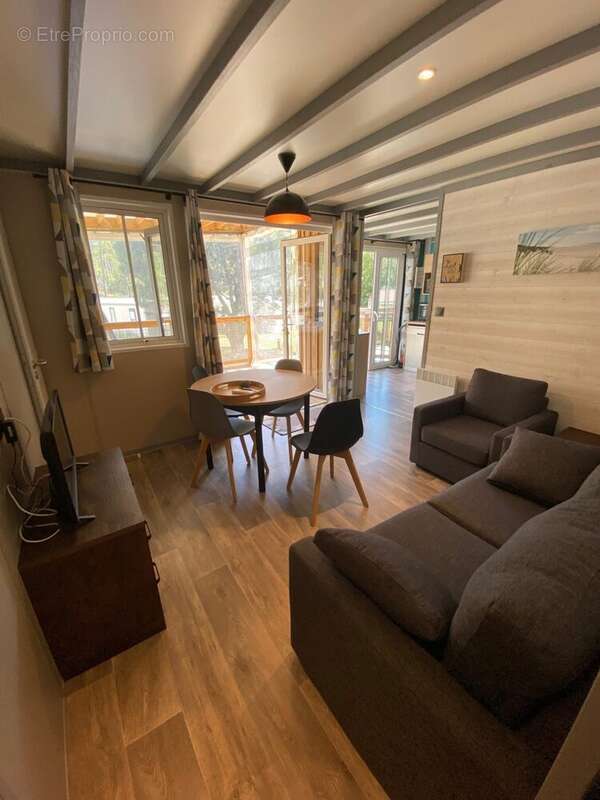 salon ouvert sur cuisine et terrasse - Maison à SAINT-HILAIRE-DE-RIEZ