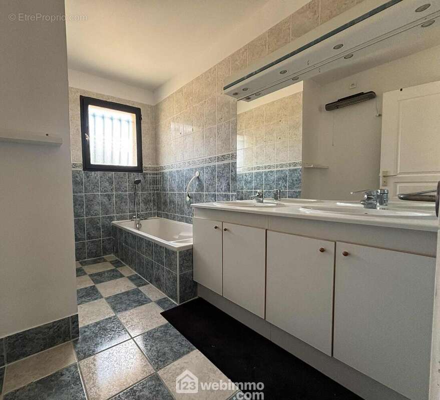 De l&#039;autre côté du séjour, la partie nuit : salle de bain, - Maison à INGRANDES