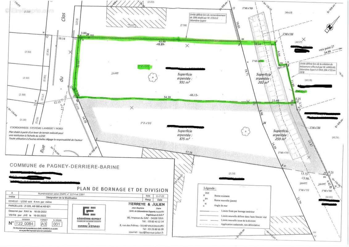 Terrain à PAGNEY-DERRIERE-BARINE